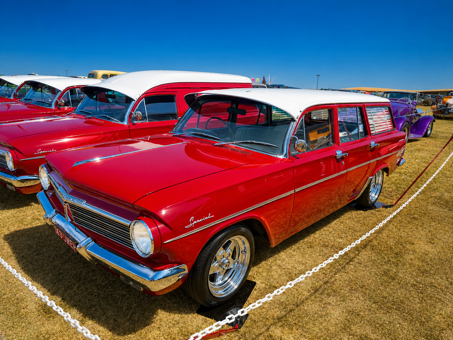 Classic red Holden station wagon