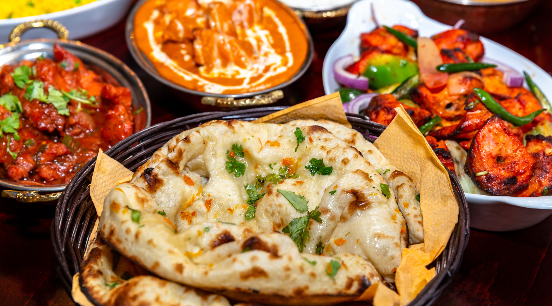 Indian curries and naan