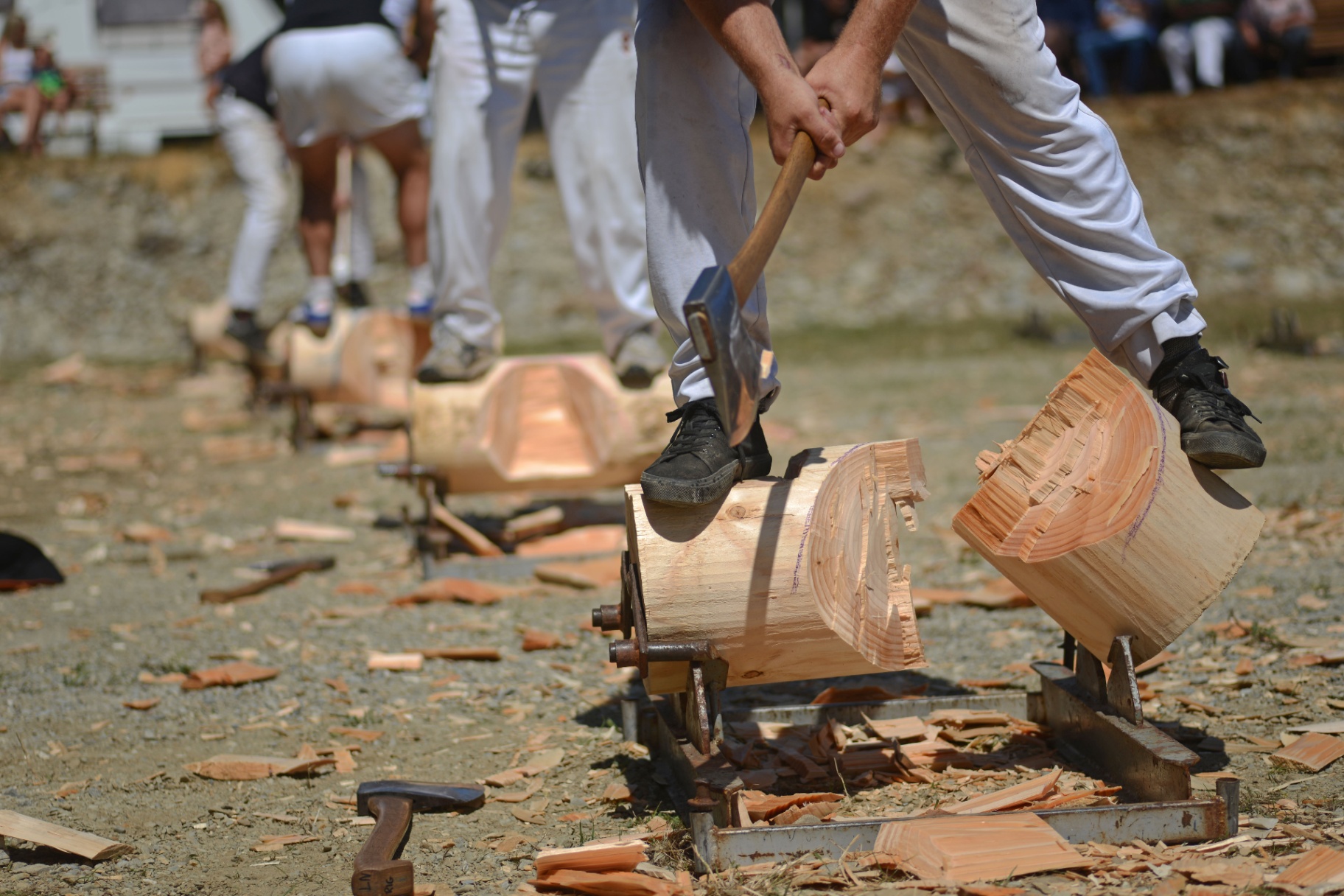 Woodchopping competition at the fair